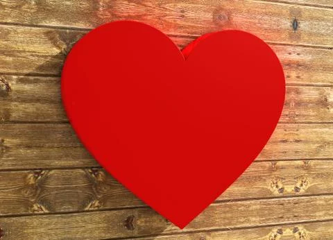 Heart shape on wood background Stock Illustration