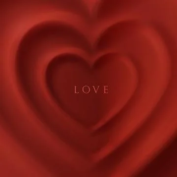 Heart shaped 3D shape frame design in red and soft red tones. Valentine's Day Stock Illustration