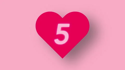Heart shaped 5 seconds countdown Stock Footage 161642243