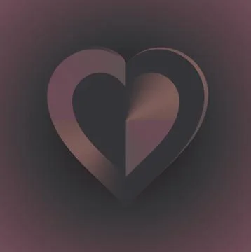 Heart shaped abstract surface with metallic shine Stock Illustration