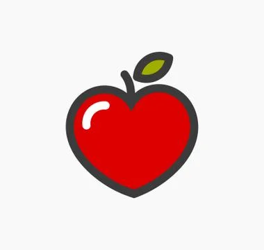 Heart shaped apple icon. Vector illustration. Stock Illustration