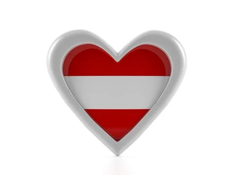 Heart shaped Austria flag Stock Illustration
