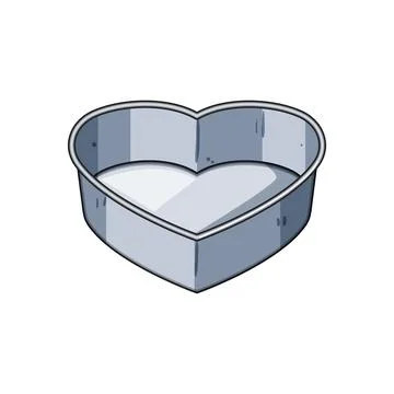 Heart shaped baking cake pan mold for desserts Stock Illustration