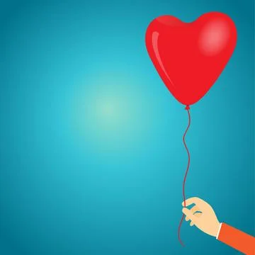 Heart shaped balloon Stock Illustration