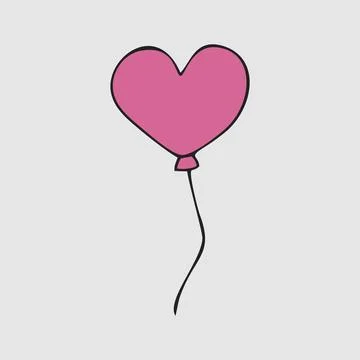 A heart-shaped balloon Stock Illustration