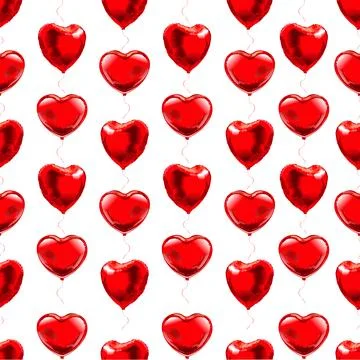 Heart shaped balloons. background pattern seamless. Stock Illustration