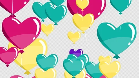 Heart shaped balloons Video stock 156725247