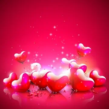 Heart-shaped balloons Stock Illustration