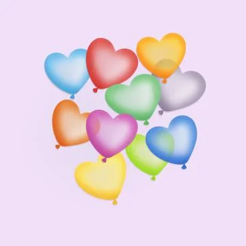 Heart-shaped balloons Stock Illustration