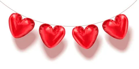 Heart shaped balloons Stock Illustration