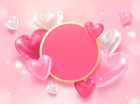 Heart shaped balloons Stock Illustration