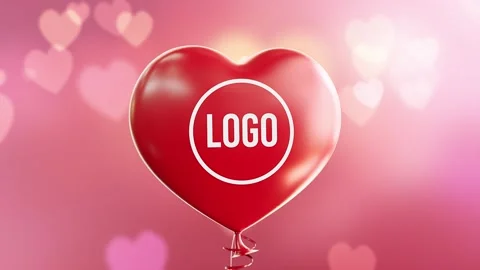 Heart Shaped Baloon Logo Stock After Effects