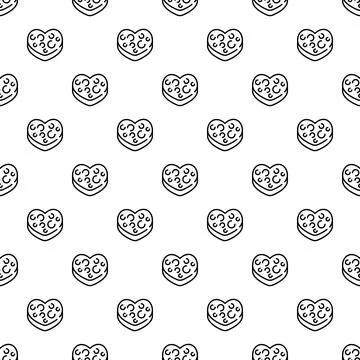 Heart shaped bath sponge seamless pattern background Illustrazione stock