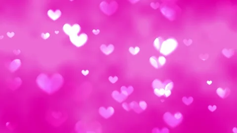 Heart Shaped Bokeh Lights Pink Abstract Background Loop Stock Footage 263647953