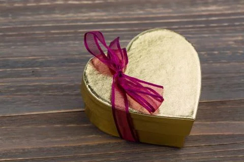 Heart-shaped box as a gift Stock-Fotos