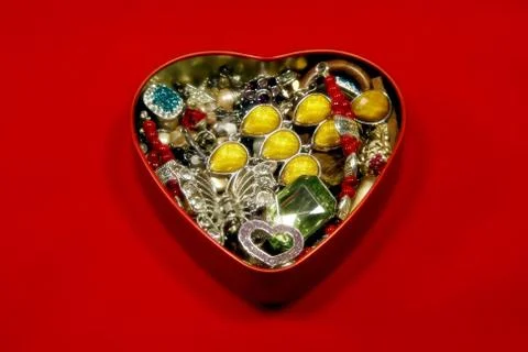 Heart shaped box Stock Photos