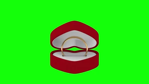 Heart shaped box with wedding ring on white background. Isolated 3D illustr.. Stock Footage 325724908