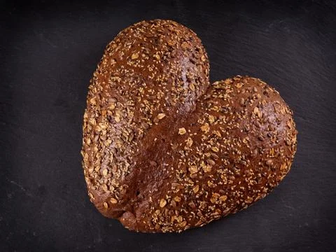 Heart shaped bread loaf Stock Photos