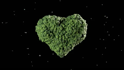 Heart shaped Broccoli close-up shot Stock Footage 156526677