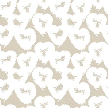 Heart shaped brush stroke seamless pattern background Stock Illustration