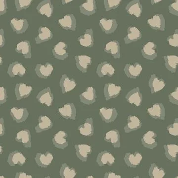 Heart shaped brush stroke seamless pattern background Stock Illustration