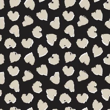 Heart shaped brush stroke seamless pattern background Stock Illustration