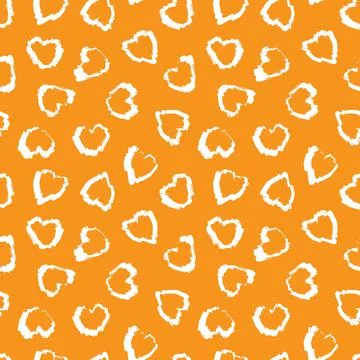 Heart shaped brush stroke seamless pattern background Stock Illustration