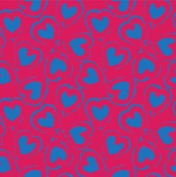 Heart shaped brush stroke seamless pattern background Stock Illustration