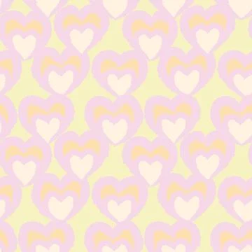 Heart shaped brush stroke seamless pattern design Stock Illustration