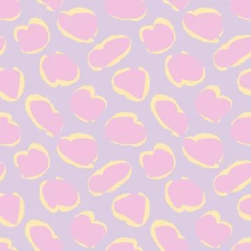Heart shaped brush stroke seamless pattern design Stock Illustration