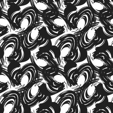 Heart shaped brush stroke seamless pattern design Stock Illustration