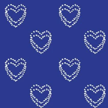 Heart shaped brush stroke seamless pattern design Stock Illustration