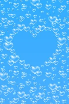 Heart shaped bubbles frame with copy space Stock Illustration