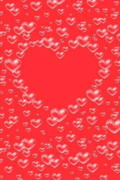 Heart shaped bubbles frame with copy space Stock Illustration