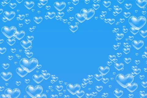 Heart shaped bubbles frame with empty space text Stock Illustration
