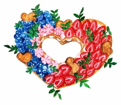Heart-shaped cake Stock Illustration