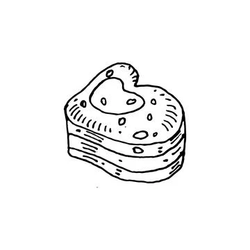 Heart shaped cake sketch vector illustration Stock Illustration