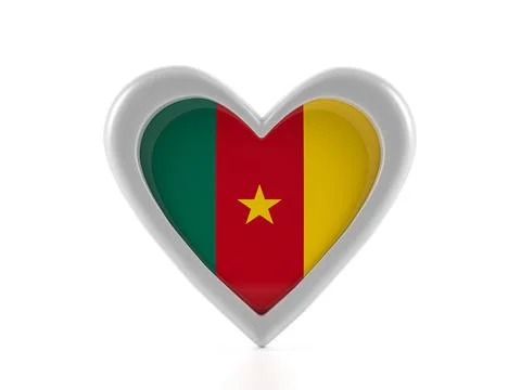 Heart shaped Cameroon flag Stock Illustration