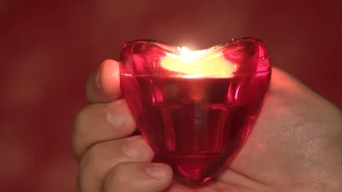 Heart shaped candle Stock Footage 97694533