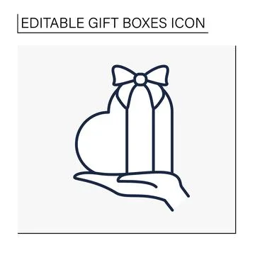 Heart shaped case line icon 库存插图