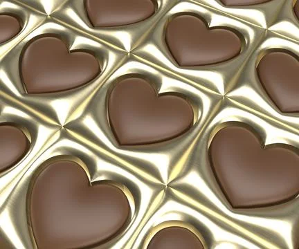 Heart shaped Chocolate 3D rendering Stock Illustration