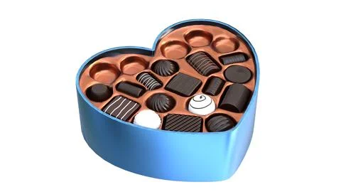 Heart shaped chocolate box Stock Illustration