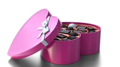 Heart shaped chocolate box Stock Illustration