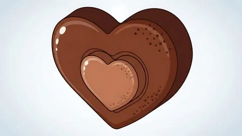 Heart-shaped chocolate candy Stock Illustration