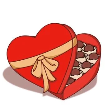 Heart Shaped Chocolate Gift Box On White Background Stock Illustration