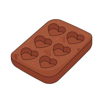 Heart shaped chocolate mold Stock Illustration