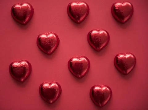 Heart Shaped Chocolate Sweet Pattern Stock Photos