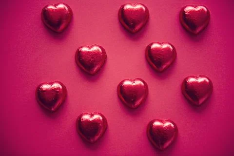 Heart Shaped Chocolate Sweet Pattern Stock Photos
