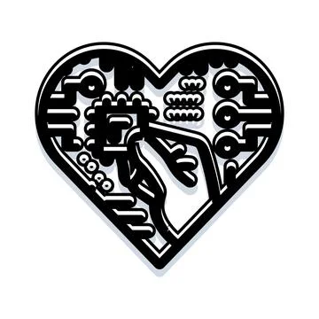 Heart shaped circuit board representing digital love Stock Illustration