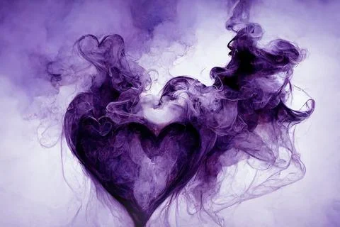 Heart shaped cloud, beautiful magic smoke heart. Stock Illustration